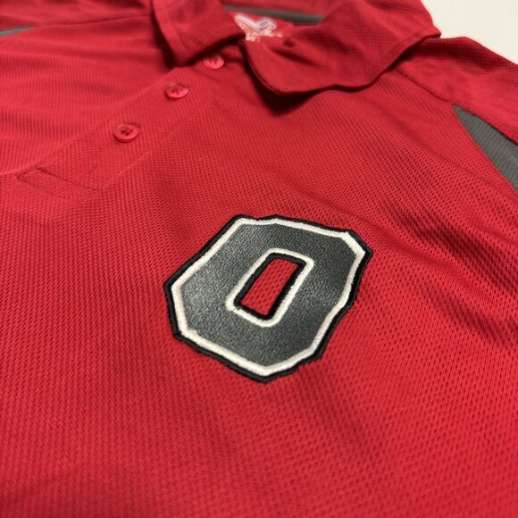 Ohio State University Red Embroidery Logo NCAA Polo Sports Apparel Vintage 2XL - Picture 2 of 4